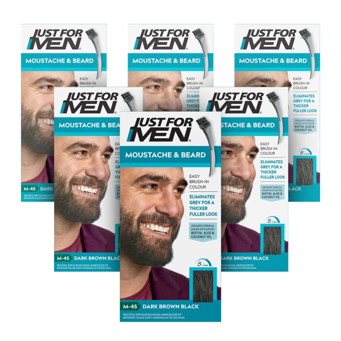 Just For Men Moustache & Beard Dark Brown Hair Dye M-45 1 Just For Men Moustache & Beard Dark Brown Hair Dye M-45
