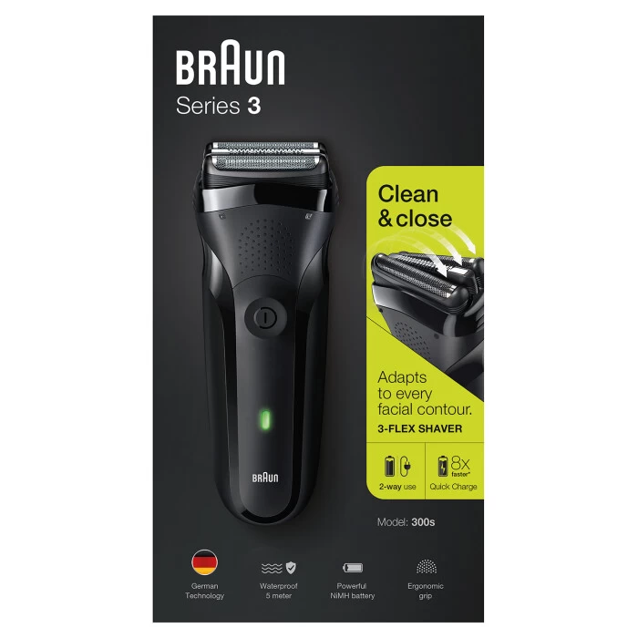 Braun Series 3 300s Shaver Black 1 Braun Series 3 300s Shaver Black