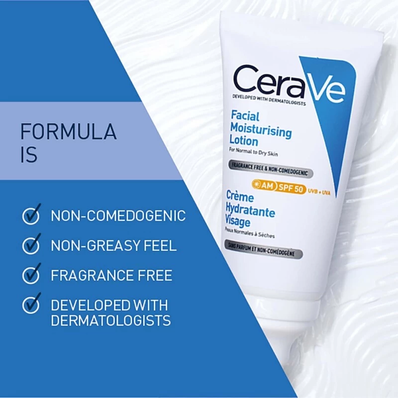 CeraVe AM Facial Moisturising Lotion SPF50 3 CeraVe AM Facial Moisturising Lotion SPF50 - Image 3