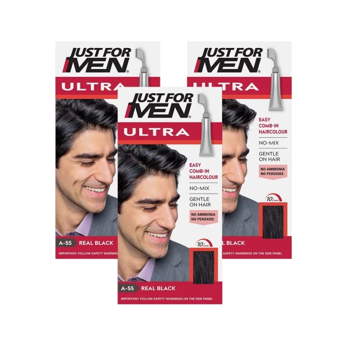Just For Men Ultra Hair Dye Real Black A-55 1 Just For Men Ultra Hair Dye Real Black A-55
