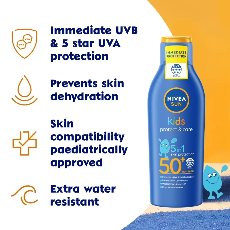 Nivea Sun Kids Protect & Care Lotion SPF50+ 2 Nivea Sun Kids Protect & Care Lotion SPF50+ - Image 2