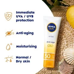 Nivea Sun UV Face Q10 Anti-Age & Anti-Pigment Sun Cream SPF50 -Toiletries And Care Products Nivea Sun UV Face Q10 Anti Age Anti Pigment Sun Cream SPF50 1